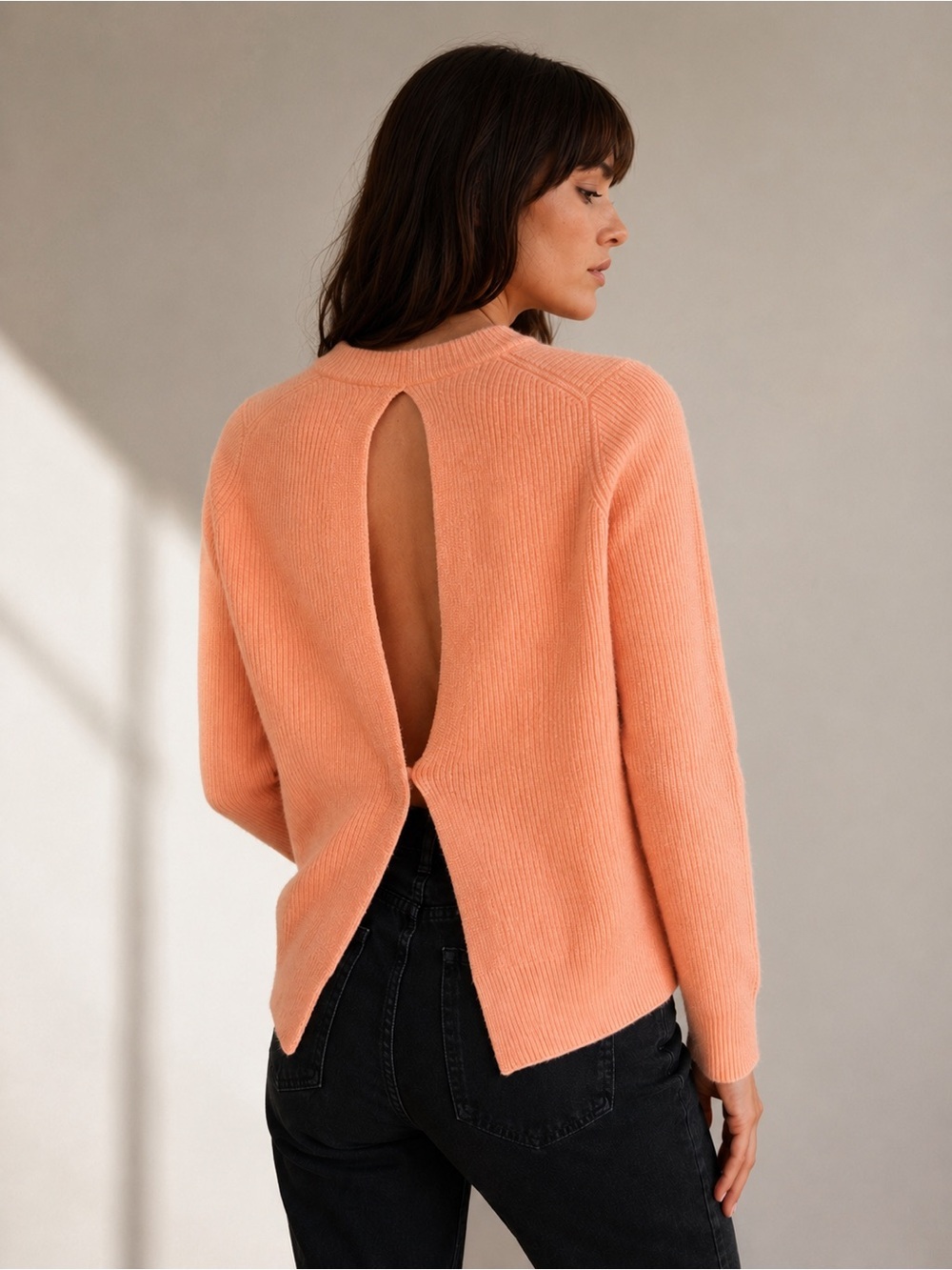 Proenza Schouler Rib Knit Cashmere Blend Sweater – Peach | XS